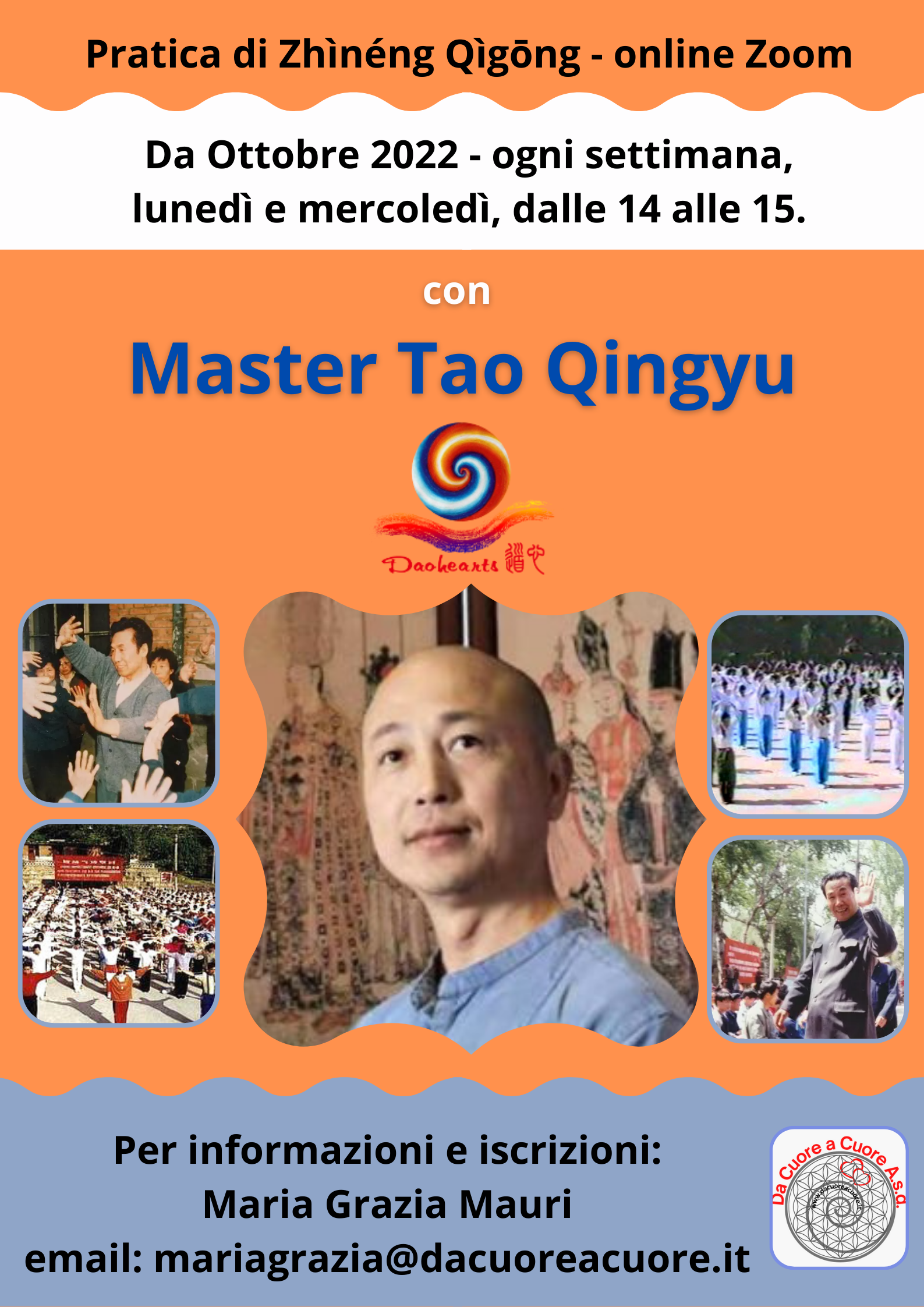 Zhineng Qigong settimanale online Zoom con Master Tao Qingyu